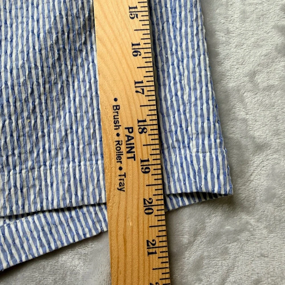 Robert Graham Mens Seersucker Striped Classic Fit Shorts Blue White 40 Preppy